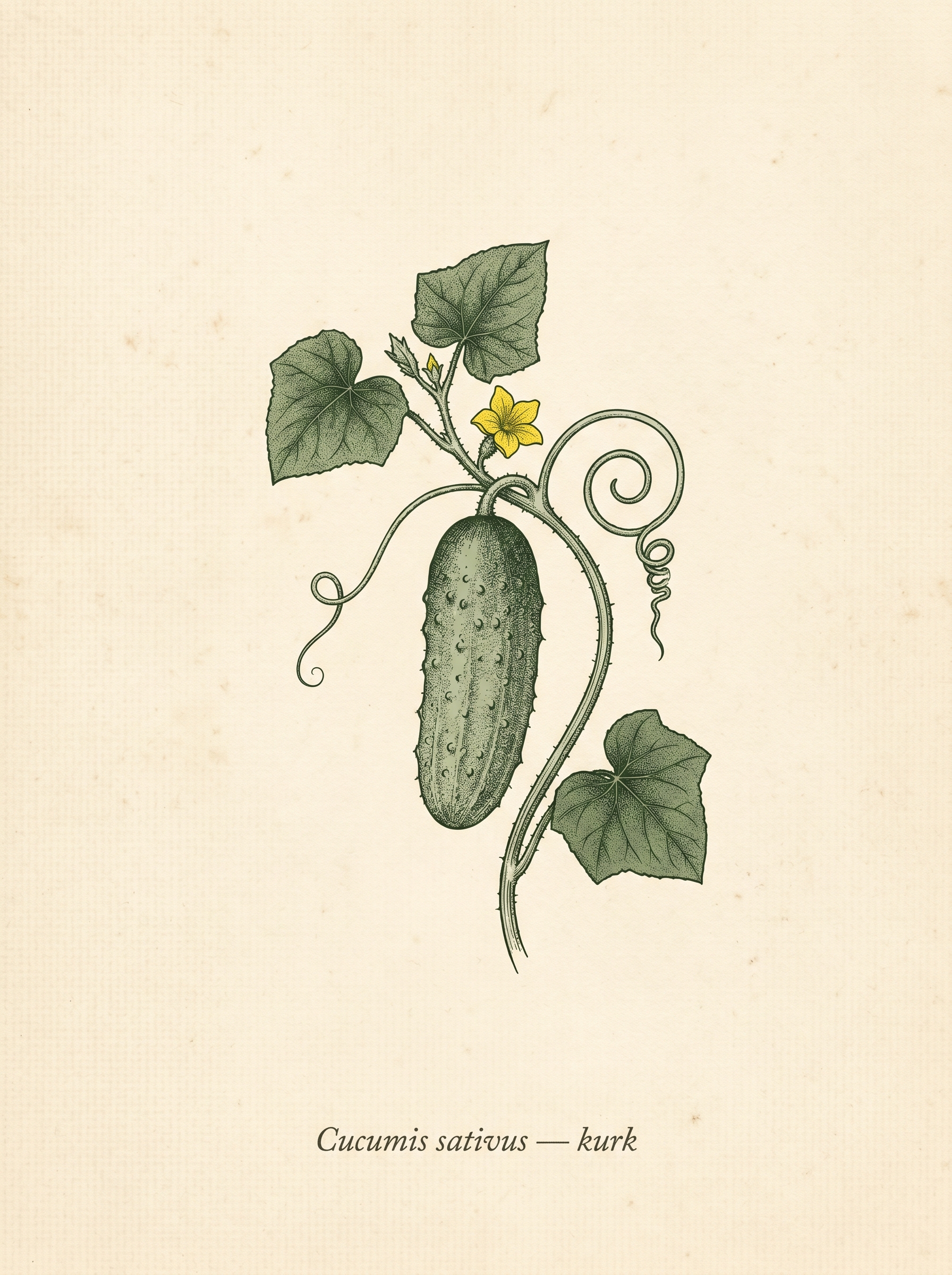 Cucumber — botanical plate