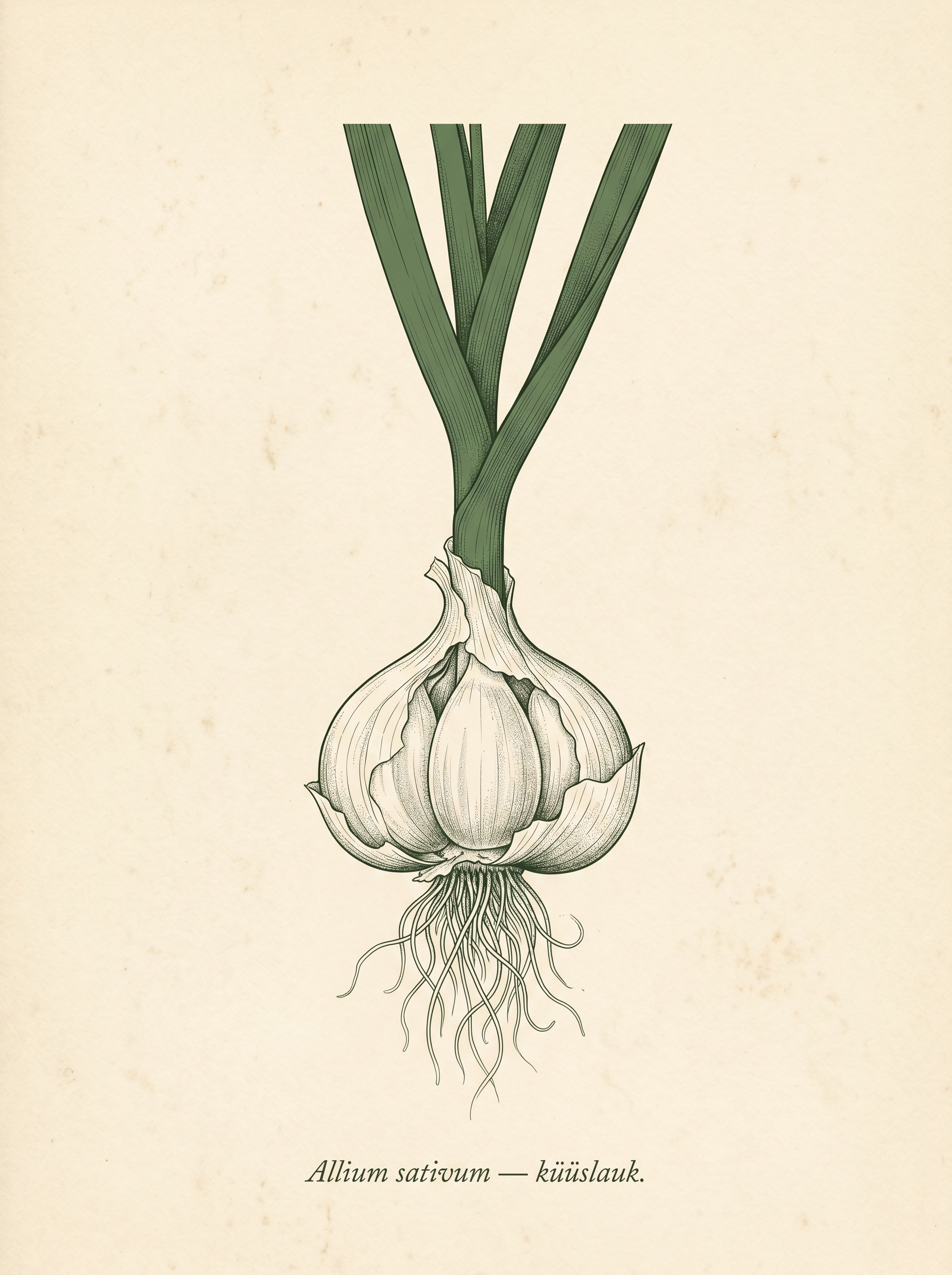 Garlic — botanical plate